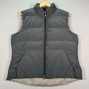 Eddie Bauer Goose‎ Down Puffer Vest Mens Large Gray Full Zip Mockneck Outdoors